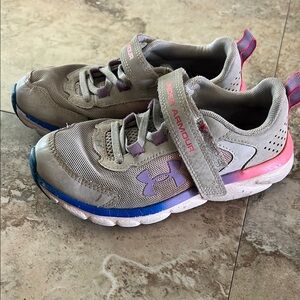 Under Armour Gray and Pink Sneakers with Velcro Strap